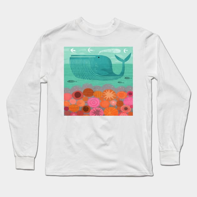 Whale by the Beach Long Sleeve T-Shirt by Gareth Lucas